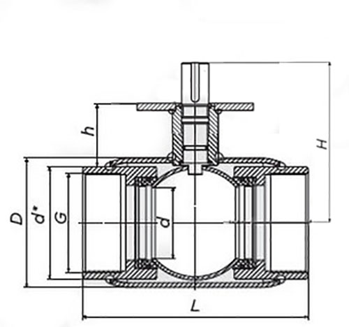 Кран шаровой ALSO КШ.М.Р.040.40-01 1 1/2″ Ду40 Ру40 стандартнопроходной, присоединение - муфтовое, корпус-сталь 20, уплотнение - PTFE, под редуктор/привод