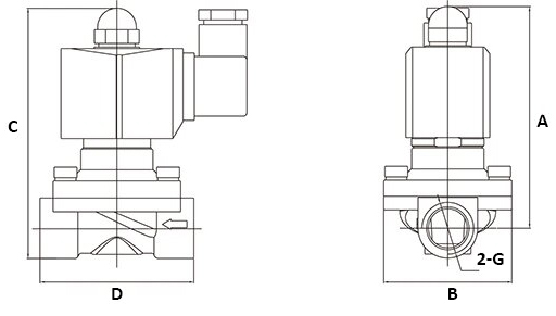 Клапан электромагнитный DN.ru VS300-VT-NO-24VDC 1/2ʺ Ду15 Ру10, соленоидный двухходовой, корпус - латунь, уплотнение - Viton, резьбовой, нормально открытый, прямого действия, катушка - 24В