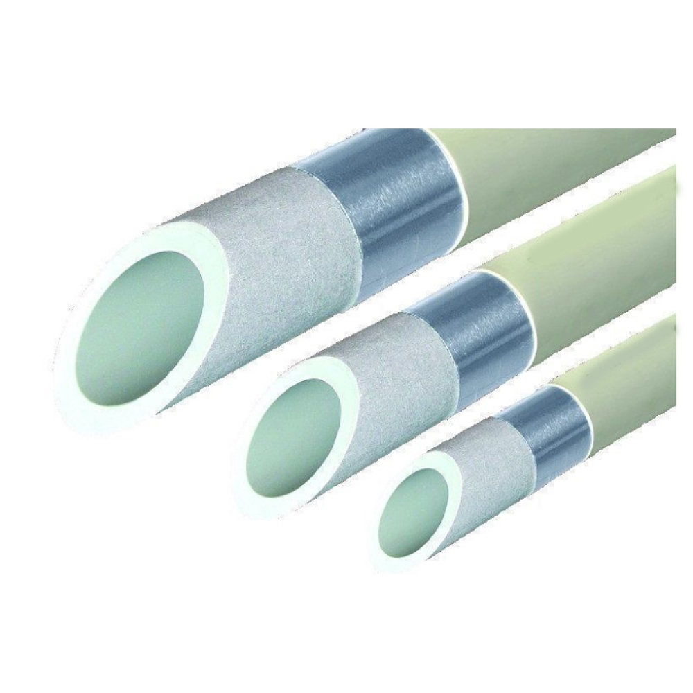 Труба полипропиленовая FV-Plast Stabi Дн50 Ру20, SDR 7,4, толщина 7.4 мм, длина 4 м, армированная алюминием, серая