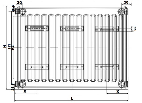 Радиатор Oasis Pro PB 21-2-05 200x500 мм настенный, панельный, присоединение резьбовое - 1/2