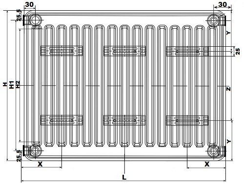 Радиатор Oasis Pro PB 21-3-13 300x1300 мм настенный, панельный, присоединение резьбовое - 1/2