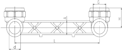 Планка с водорозетками полипропиленовыми PPR для смесителя Valtec VTp.724.0 Дн20х1/2″ Ру25
