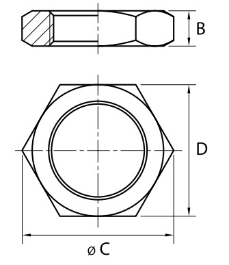 Контргайка ALTSTREAM 3/4″ Ду20 Ру40, корпус – никелированная латунь, внутренняя резьба