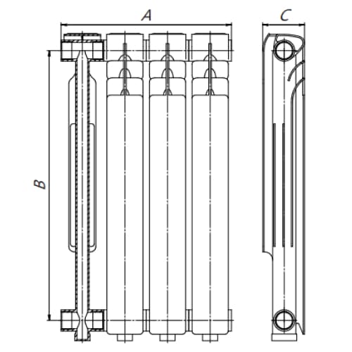 Радиатор алюминиевый AQUALINK 500/80 8 секций