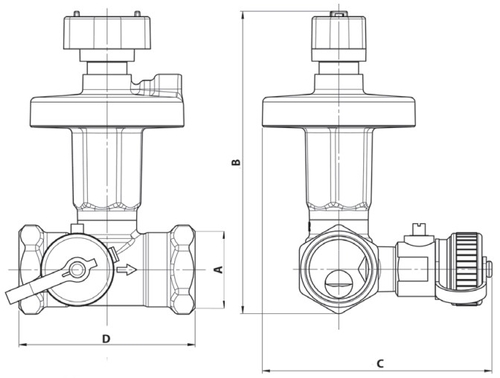 Клапан балансировочный BROEN перепад  0.2-0.4 бар 2″ Ду50 Ру25 резьбовой автоматический