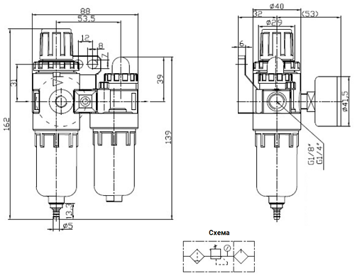 Затворы дисковые поворотные DN.ru WBV3432P-2W-Fb Ду40-500 Ру16, корпус - углеродистая сталь WCB, диск - нерж. сталь 316L, уплотнение - PTFE, с пневмоприводом DA-052-160, пневмораспределителем 4M310-08 24В ручным дублером HDM БПВ AFC2000 БКВ APL-510N-EX