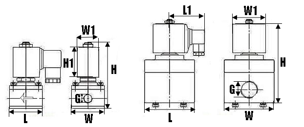 Клапан электромагнитный соленоидный двухходовой DN.ru-DHF11-5 (НЗ), Ду8 (1/4 дюйм) Ру4 корпус - PTFE с антикоррозийным покрытием, уплотнение - PTFE, резьба G, с катушкой 24В
