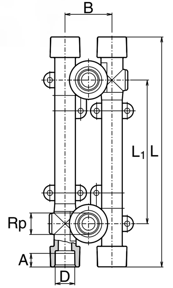 Настенный комплект полипропиленовый Ekoplastik SNKK Дн20х1/2″ для гипсокартонa с точным расстоянием