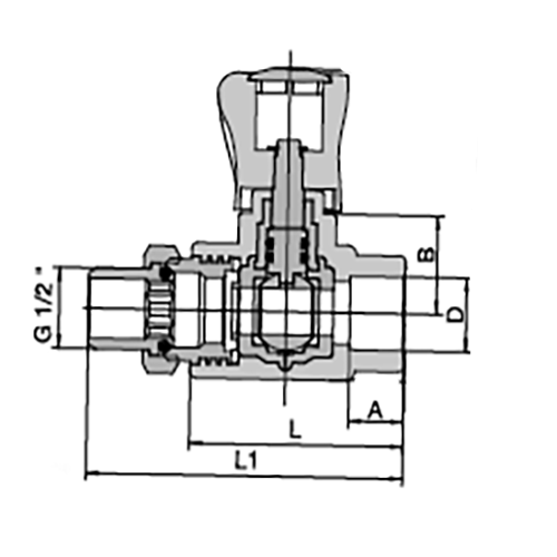 Вентиль Ekoplastik 1/2″ Дн20 Ру25 радиаторный прямой, под приварку/резьбовой, корпус - полипропилен