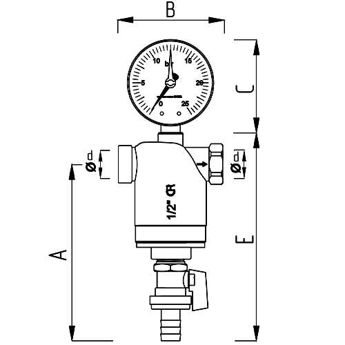 Фильтр сетчатый FAR FA 3947 1” Ду25 Ру25 ВР-ВР, латунный, размер фильтрующей сетки 100 мкм, под манометр, хромированный