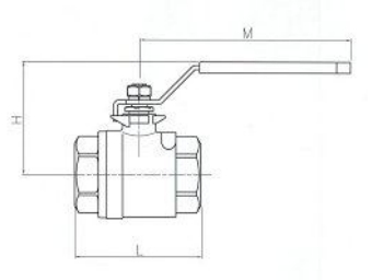 Эскиз Кран шаровой Genebre 2008 07 1 1/4″ Ду32 Ру140 стандартнопроходной из нержавеющей стали, резьбовой