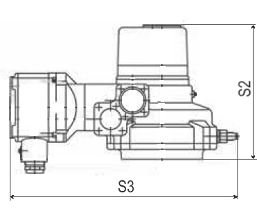 Эскиз Однооборотный взрывозащищенный электропривод ГЗ-ОФВ-1200/30 380В