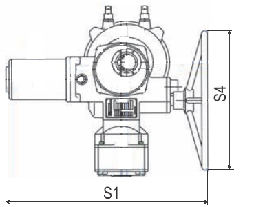 Эскиз Однооборотный взрывозащищенный электропривод ГЗ-ОФВ-1200/30 380В