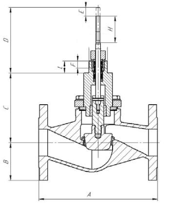 Клапан регулирующий двухходовой Гранрег КМ127Ф Ду15 Ру40 фланцевый с трехпозиционным электроприводом СМП0,7-220В Kvs=1.6