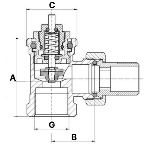 Клапан термостатический Remsan Ду20 Ру16 угловой