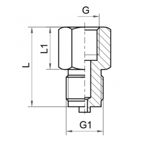 Переходник для манометра Росма Py250, латунь, внутренняя/наружная резьба G1/4″–M12x1.5