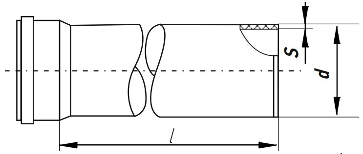 Труба внутренняя канализационная PP-H РосТурПласт BAIKAL ECO Дн110х2,2 длина 0,5 м с раструбом, безнапорное