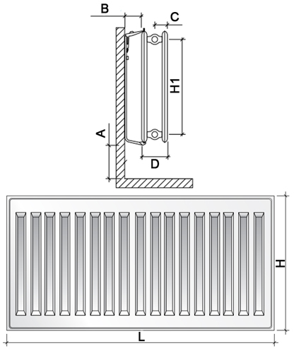 Радиатор панельный стальной Royal Thermo HYGIENE H20-400-1800 Noir Sable, боковое подключение, универсальное