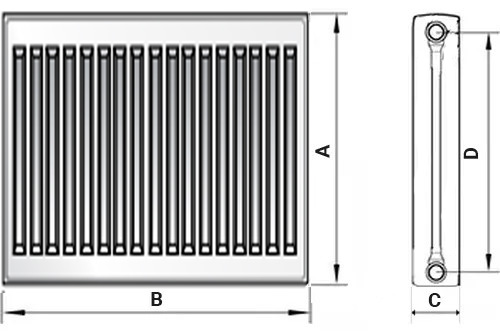 Радиатор панельный Royal Thermo COMPACT C11 0.957 кВт настенный, высота - 500 мм, длина 800 мм, количество панелей - 1, присоединение резьбовое - 1/2