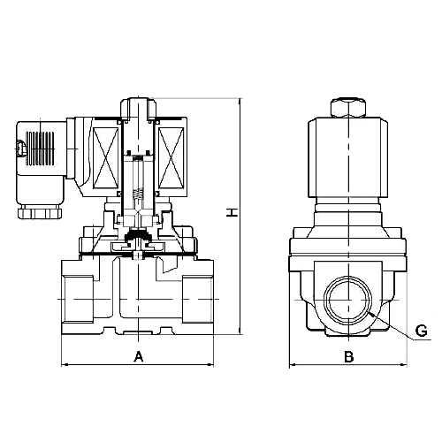 Клапан электромагнитный Smart SM-5563 3/8″ Ду10 Ру10 прямого действия, нормально закрытый, корпус - латунь, мембрана - FKM, DC 24v