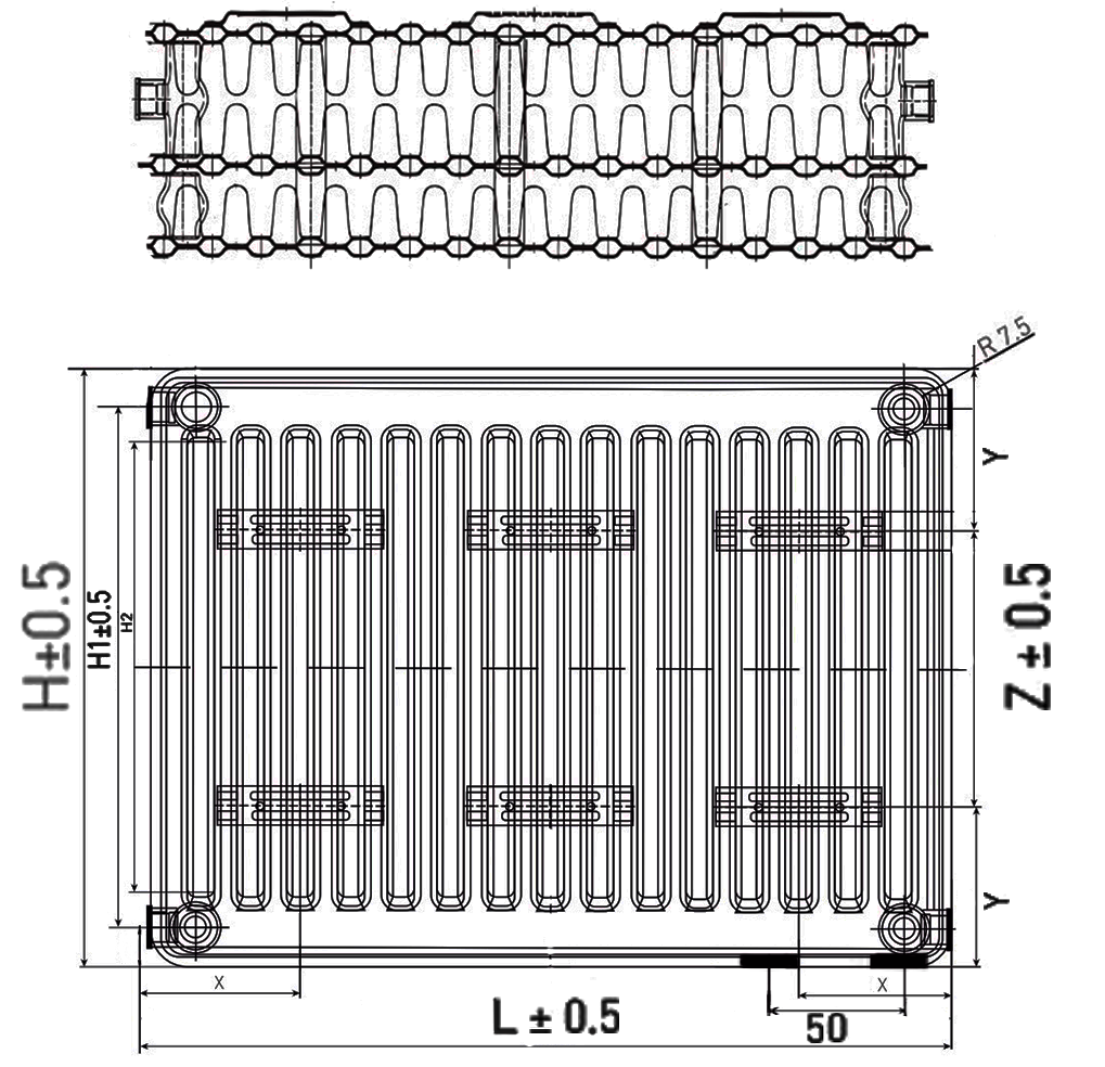 Радиатор стальной панельный STI Ventil Compact 21-500-1800