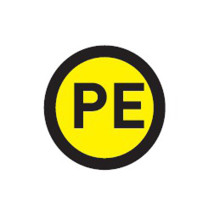 Наклейка EKF PROxima an-2 предупреждающая с символом PE, круглая, 20x20 мм